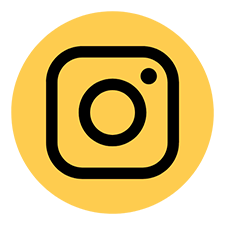 Logótipo do Instagram em preto sobre fundo amarelo